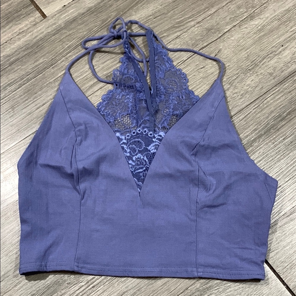 Free People Intimately Free The Century Brami Blue Tank Top‎ size M